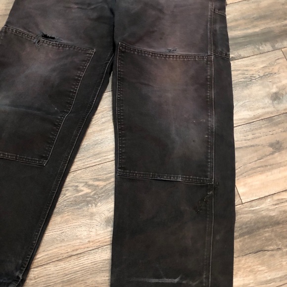 Carhartt Black Double Knee Overalls 42 x 34 Semi Distressed. 
great look - Picture 3 of 11